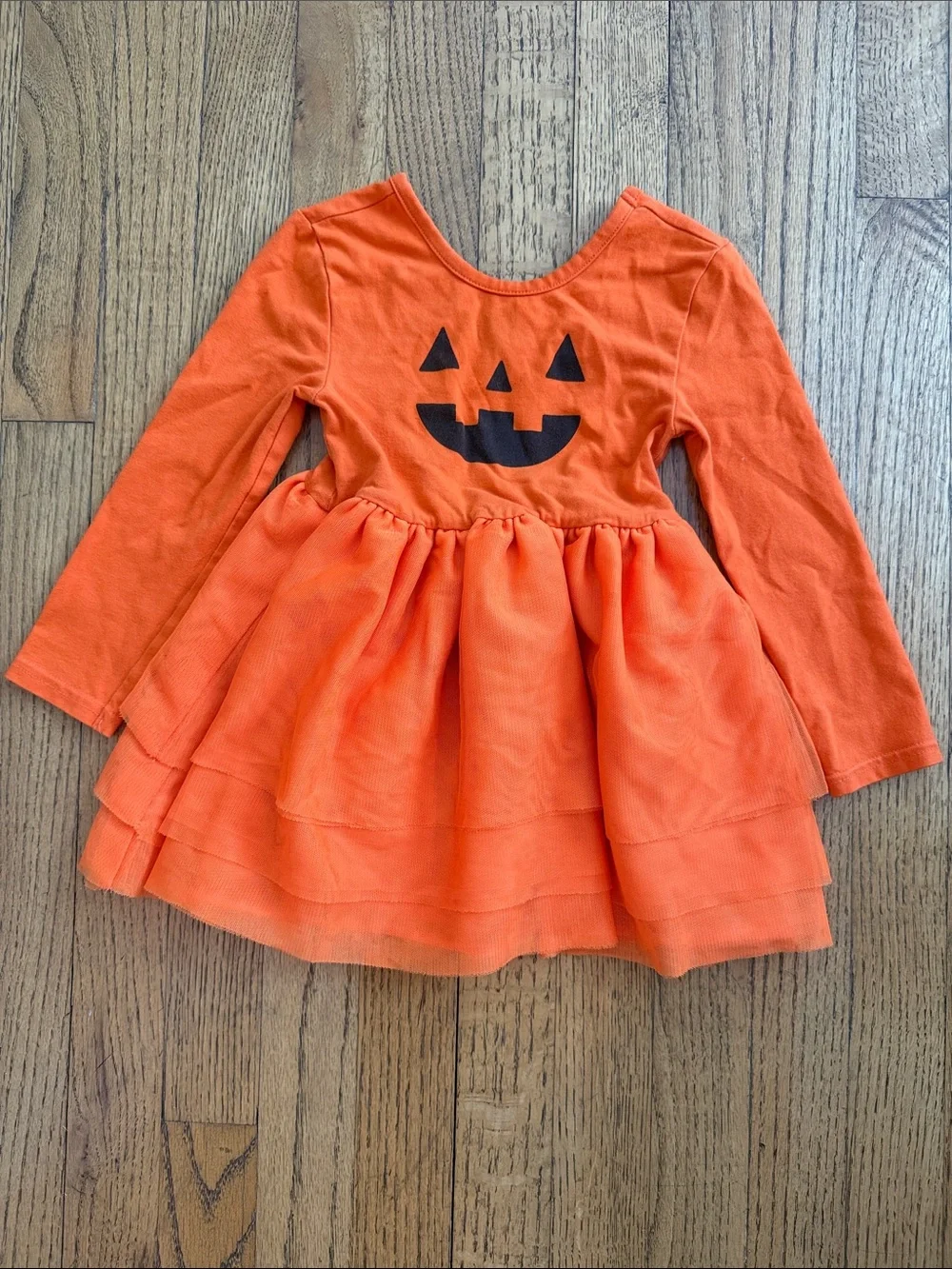 Old Navy Orange Pumpkin Tee Dress Kids 3T